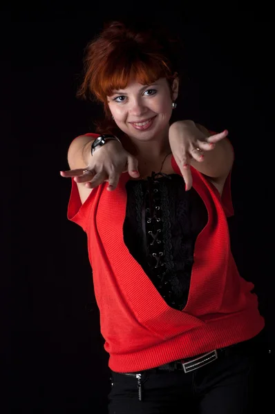 Portret van prachtige redhead — Stockfoto