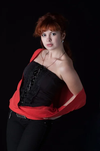 Portret van prachtige redhead — Stockfoto