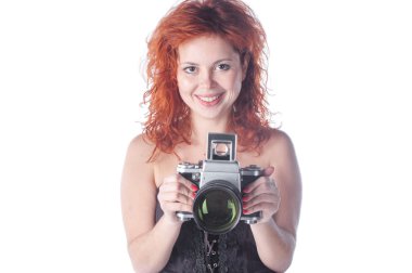 güzel kadın, kamera