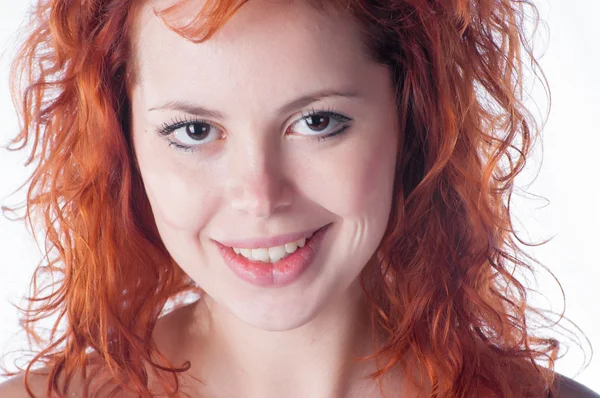 Portrait of beautiful young redhead closeup — Stock Photo, Image