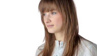 Genç güzel bir kadının portresi.