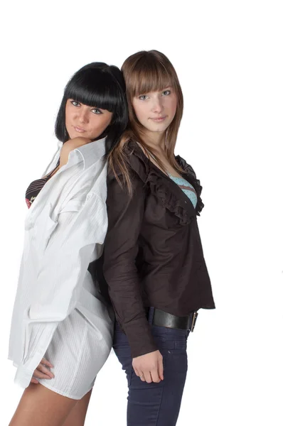 Blond and brunette portrait — Stock Photo, Image