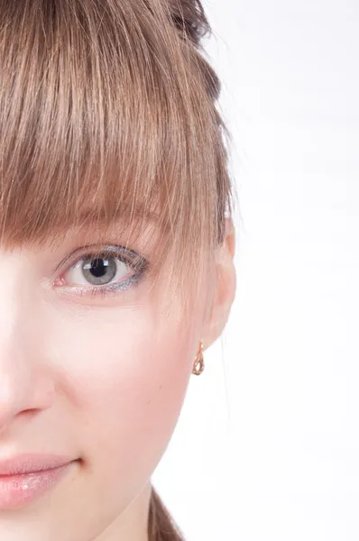 Closeup photo of woman face — Stock Photo, Image