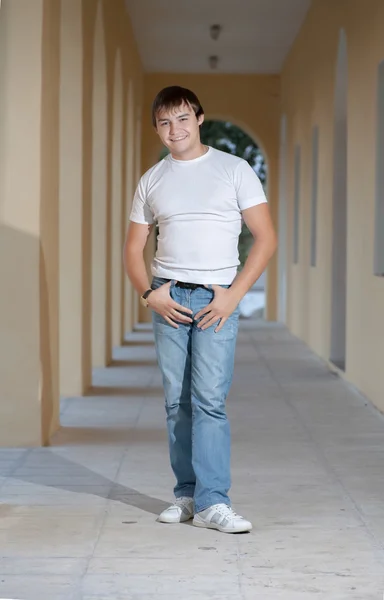 Portrait of a casual good looking male model — Stock Photo, Image