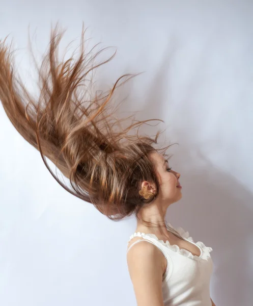 Beautiful girl with great fly-away hair Stock Image