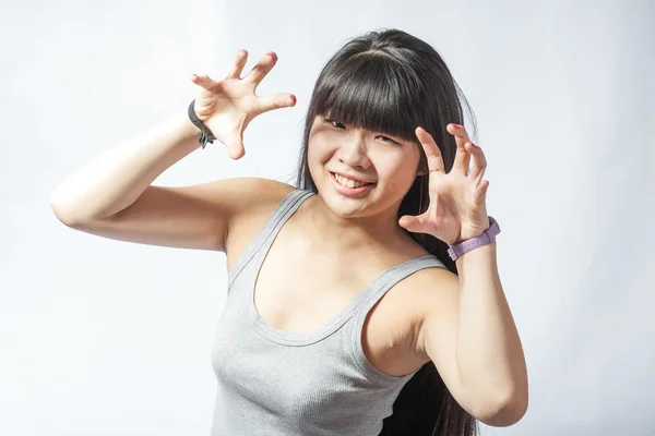Japonsko dívka gesto — Stock fotografie