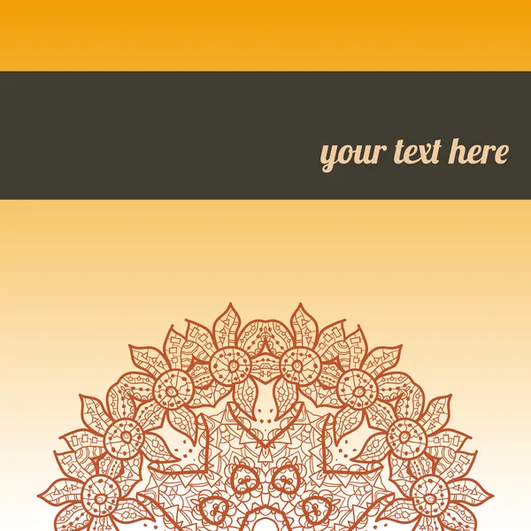 Vector ornate frame with sample text. Orange — Stock Vector