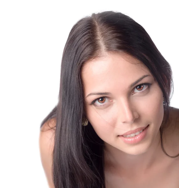 Fiatal 20-24 éves barna csodálatos arc — Stock Fotó