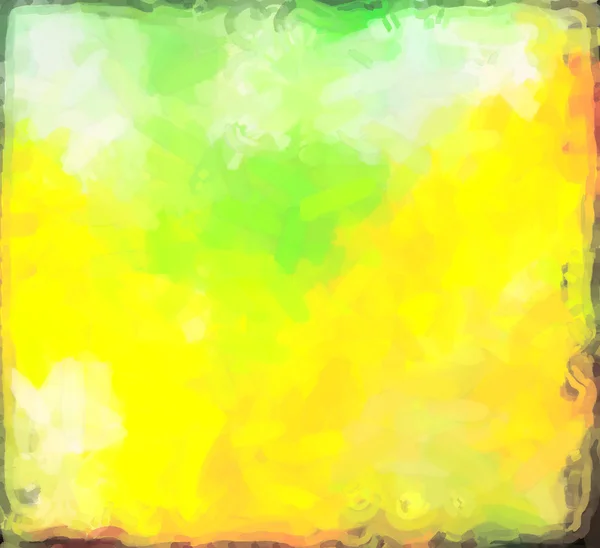 Green yellow abstract watercolor paper of color splashes — Stock Photo, Image