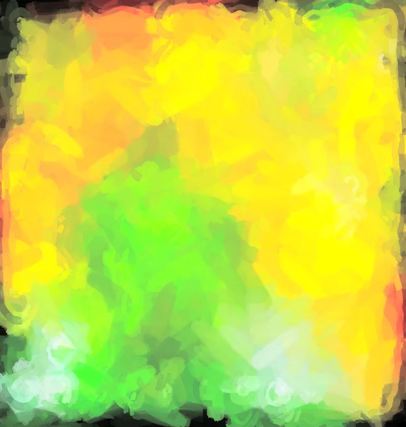 Groene gele abstracte aquarel papier van kleur spatten — Stockfoto