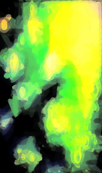 Grün gelb abstraktes Aquarellpapier mit Farbspritzern — Stockfoto