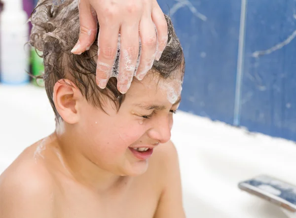 Boy in soap — Stock Photo, Image