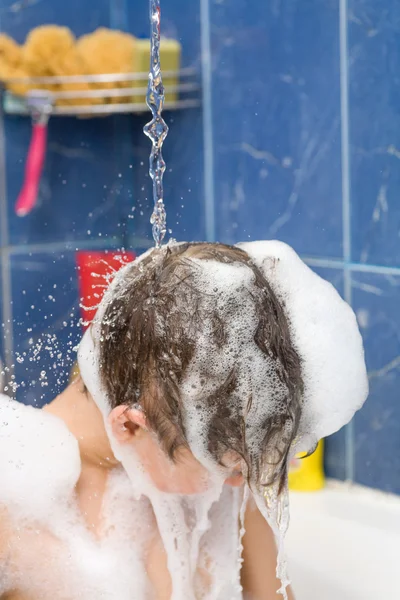 Boy in soap — Stock Photo, Image
