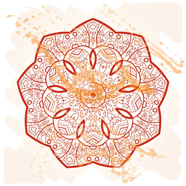 Oriental mandala motivo mehndi pintura karma — Vector de stock