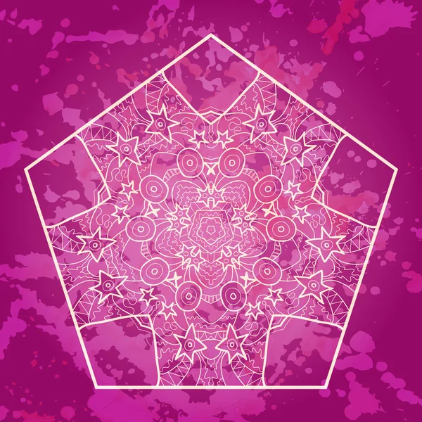 Oryantal mandala motif pembe — Stok Vektör