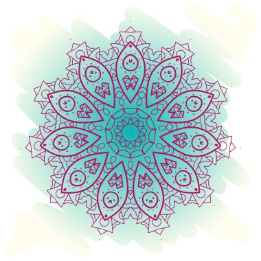 Oriental mandala motif. What is karma? clipart
