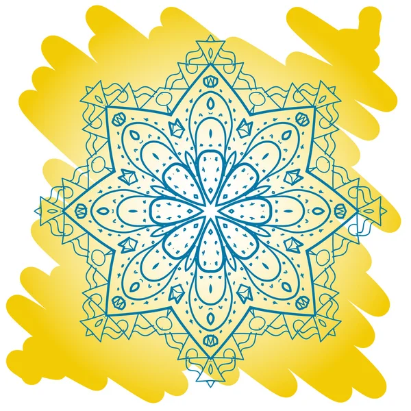 Oriental mandala motif mehndi paint karma — Stock Vector