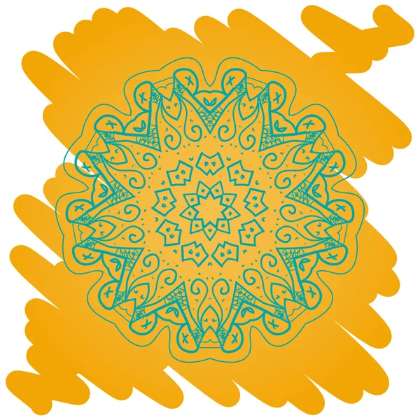 Oriental mandala motivo mehndi pintura karma — Vector de stock