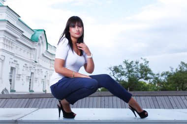 açık havada sokak kız portresi