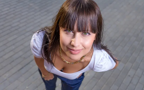 Outdoors street portrait of girl — Stock Photo, Image