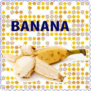 meyve etiket. muz. arka tasarımı, ambalaj için.