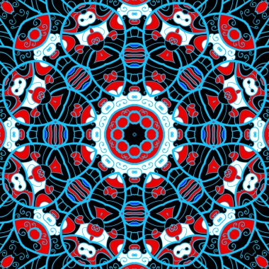 Dekoratif yuvarlak birçok bilgi ile seamless modeli