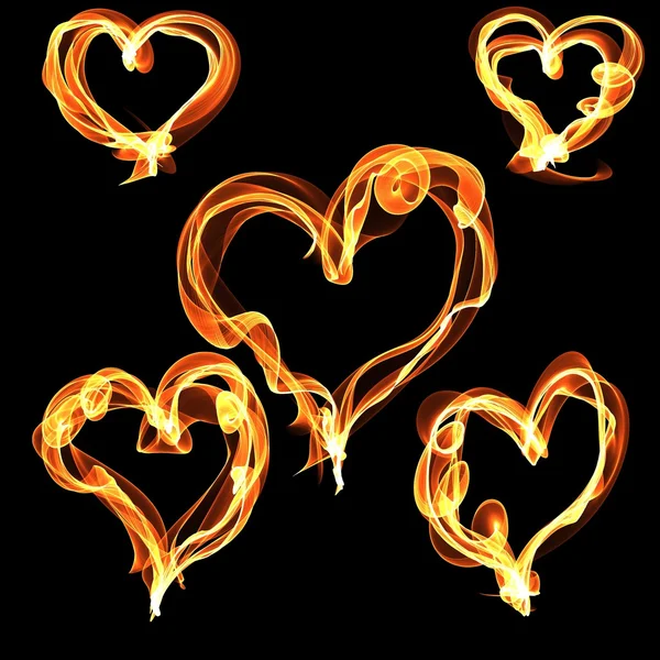 Láska srdce ohně — Stock fotografie