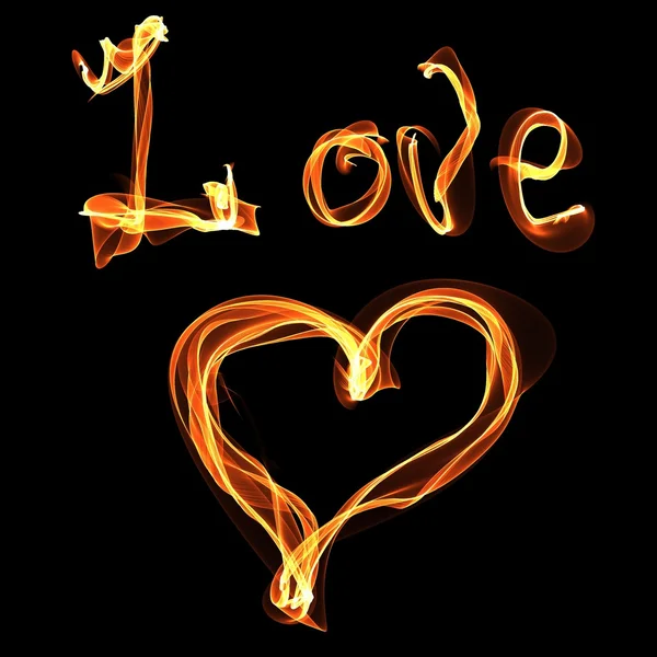 Love heart of fire — Stock Photo, Image