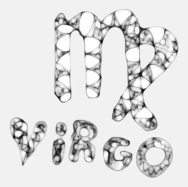 Zodiac vektor logga ritade Jungfrun — Stock vektor
