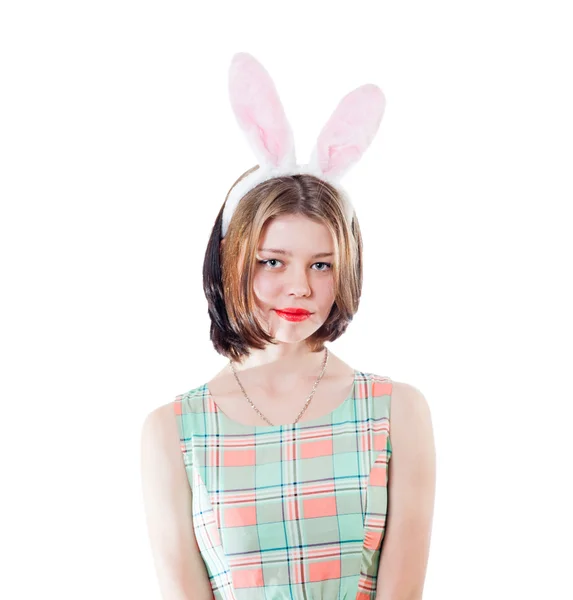 Pretty girl with bunny ears — Stock Photo, Image