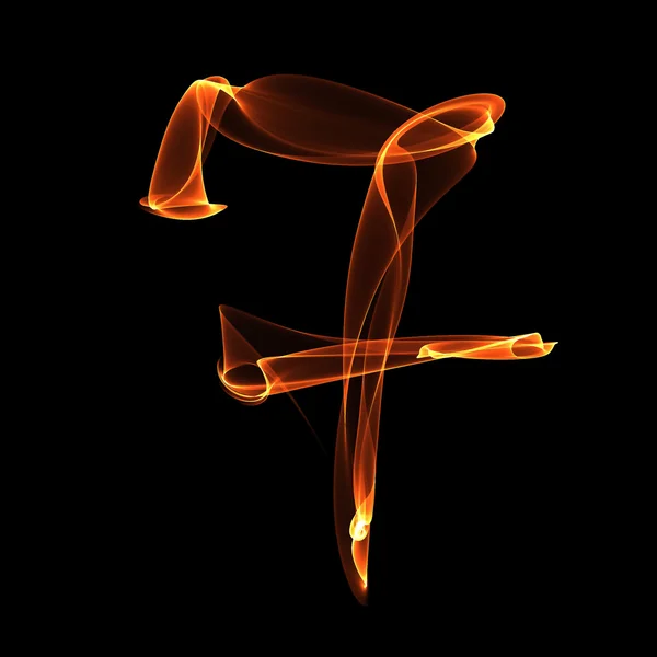 Dígito em ilustração de fogo — Fotografia de Stock