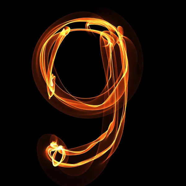 Dígito em ilustração de fogo — Fotografia de Stock