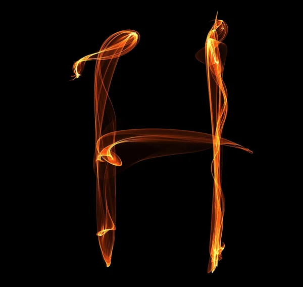 Letter in fire illustration — Stock Photo, Image