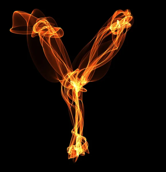 Letter in fire illustration — Stock Photo, Image