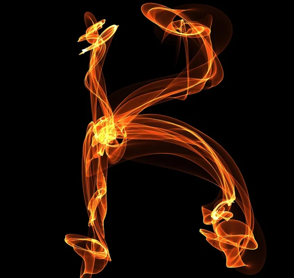 Letter in fire illustration — Stock Photo, Image