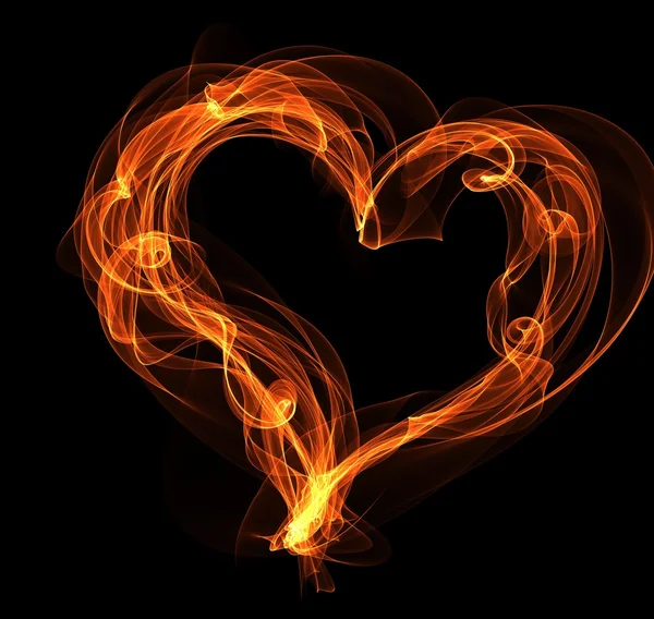 Oheň srdce ilustrace — Stock fotografie