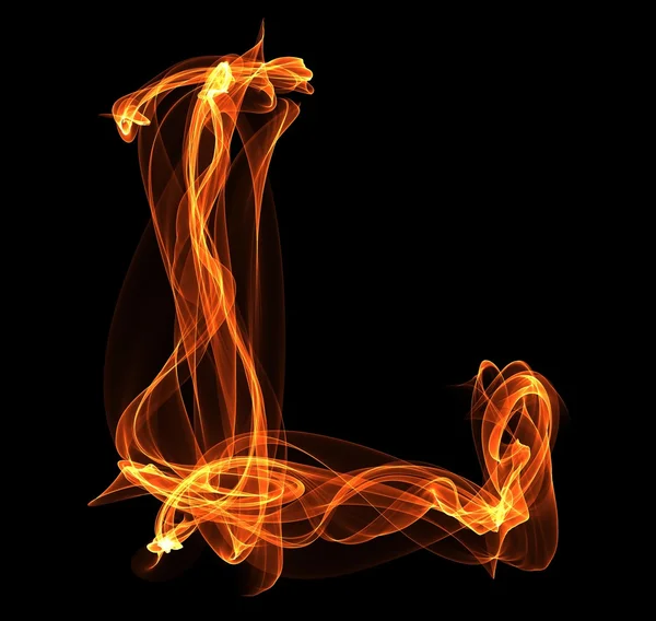 Letter in fire illustration — Stock Photo, Image