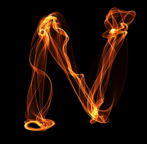 Letter in fire illustration — Stock Photo, Image