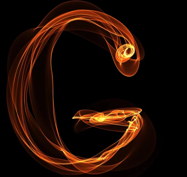 G letter in fire illustration — Stock Photo, Image
