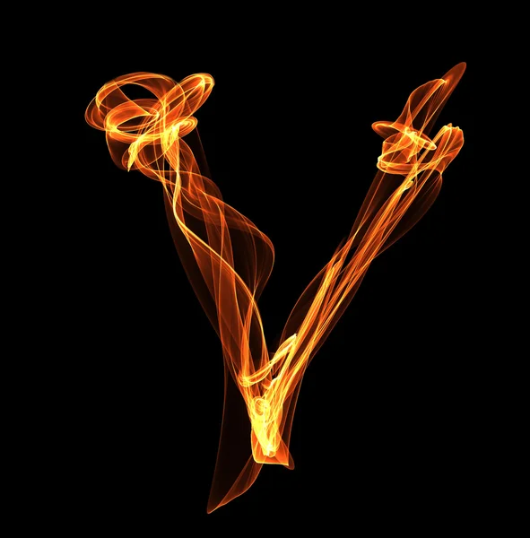 Letter in fire illustration — Stock Photo, Image