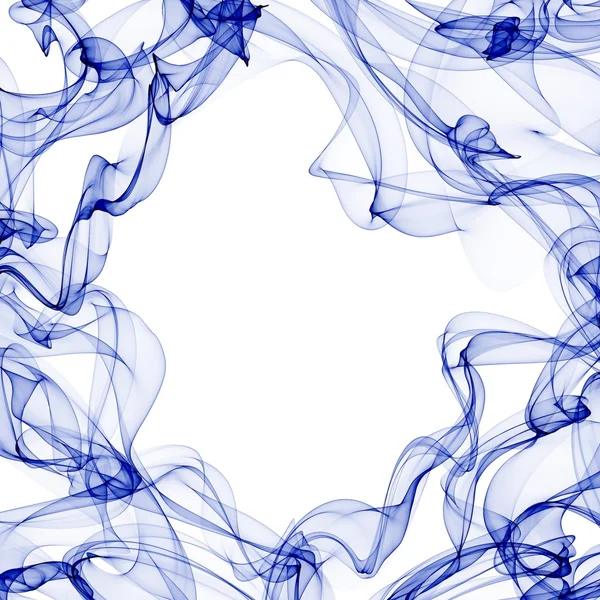 Blauer Rauchrahmen auf weiß — Stockfoto
