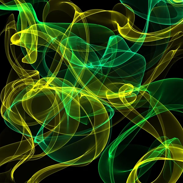 Green and yellow abstract smoke — Stock Photo, Image