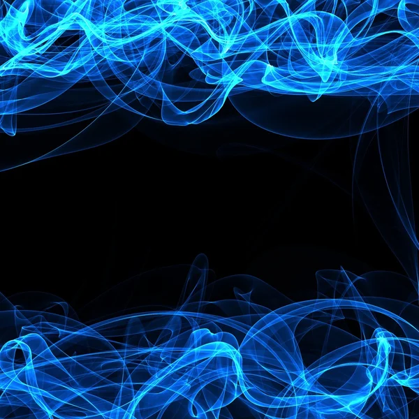 Frame of a blue smoke on black — Stock Photo, Image