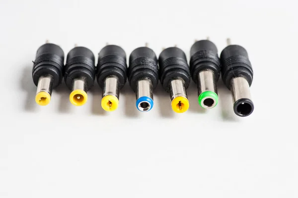 Set of different laptop plugs — Stock Photo, Image