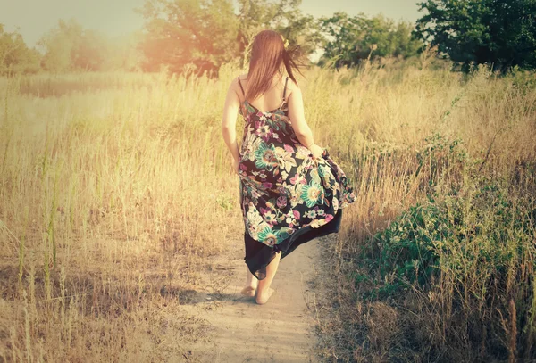 Rear view of a brunette — Stock Photo, Image