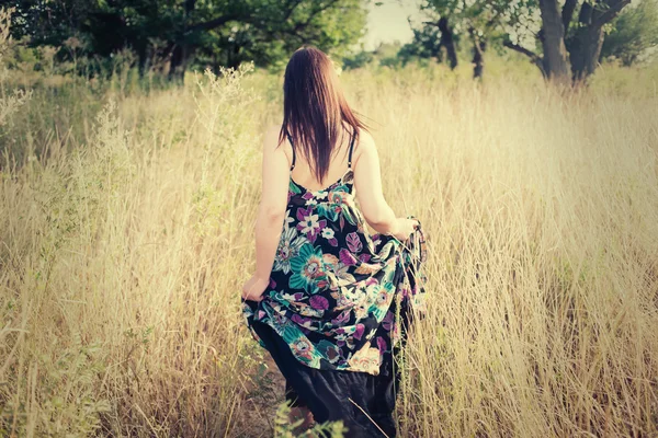 Rear view of brunette women — Stock Photo, Image