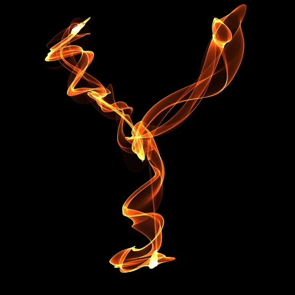 Fire ABC on black — Stock Photo, Image