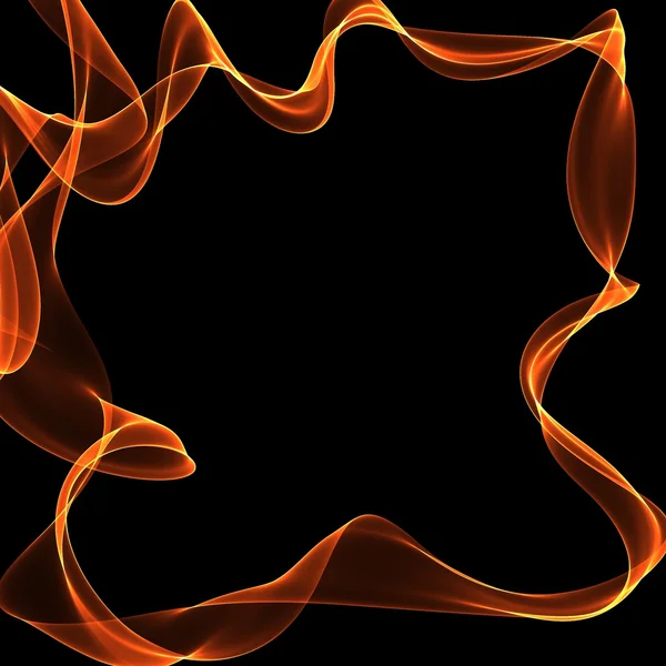 Frame of fire lines on black — Stock Photo, Image