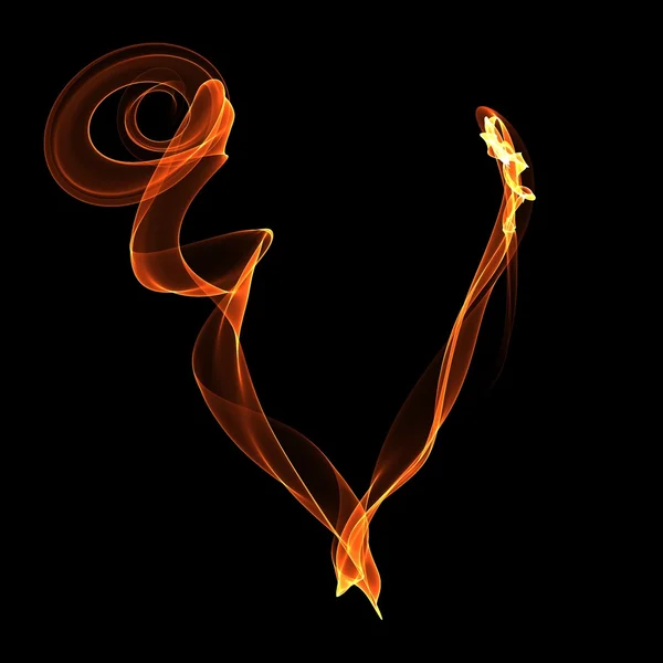 Fire ABC on black — Stock Photo, Image