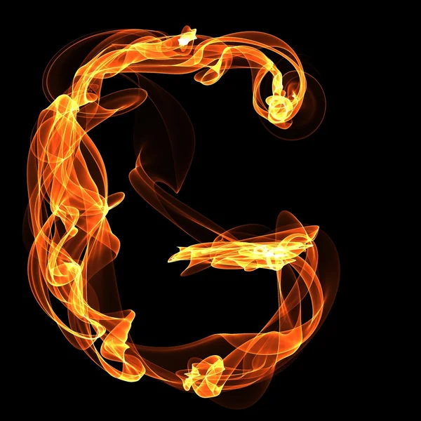 Fire ABC on black — Stock Photo, Image